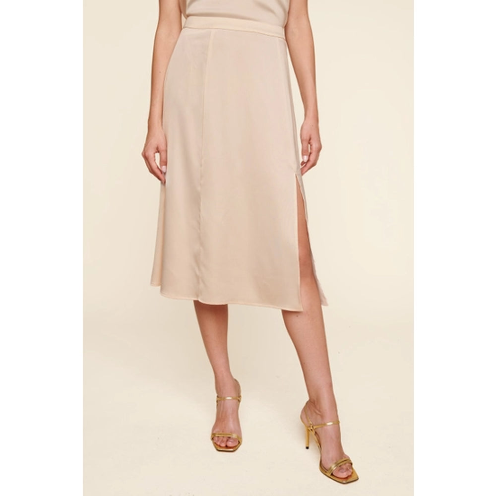 Satin Midi Slip Skirt