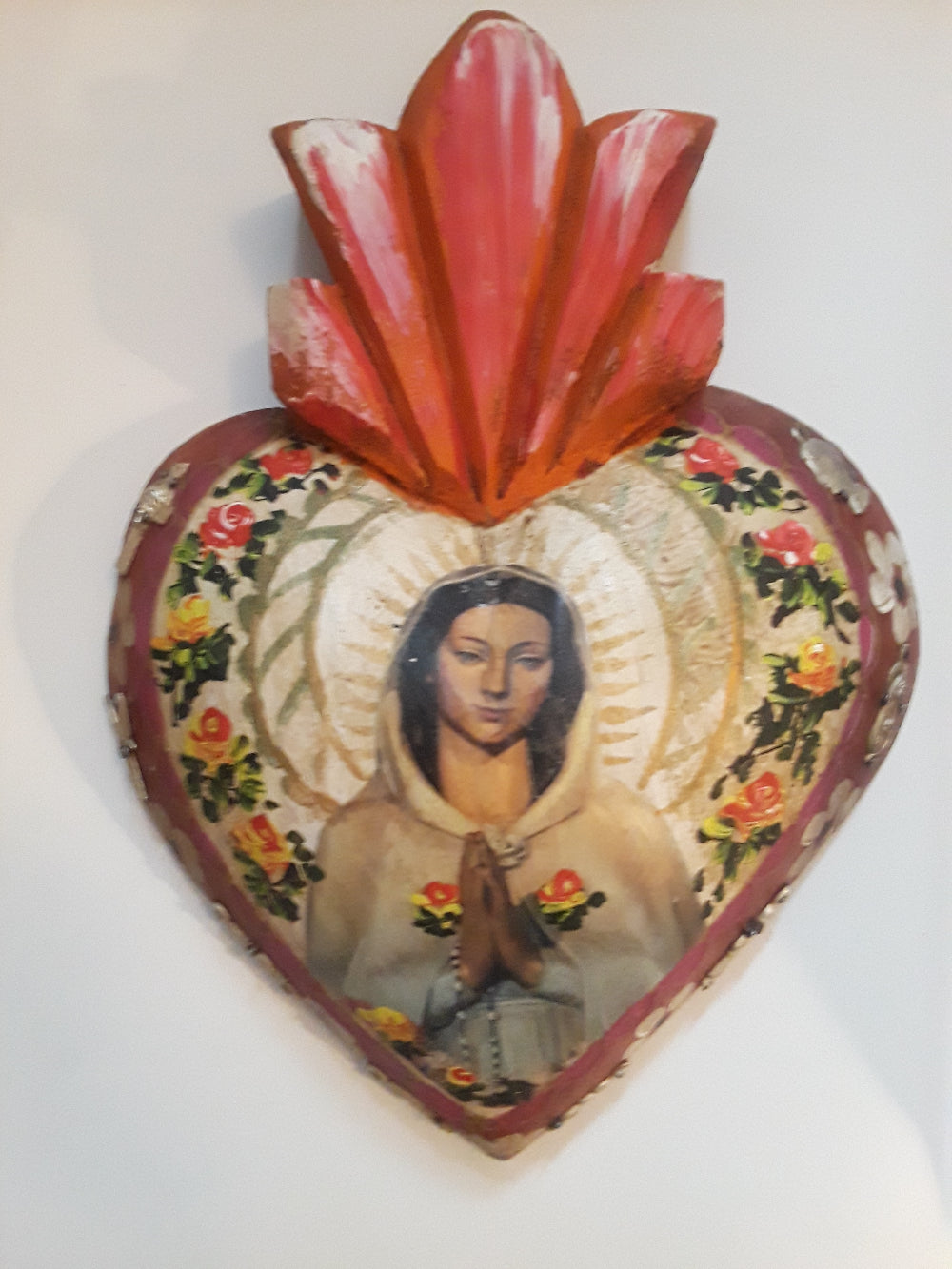 St Rosa Sacred heart milagro wall hanging