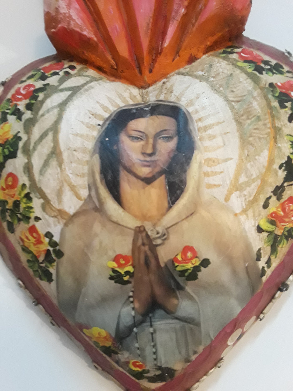 St Rosa Sacred heart milagro wall hanging