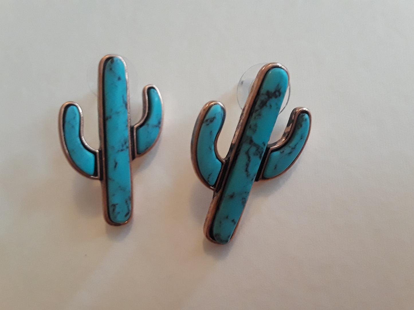 Turquoise  cactus stud earrings