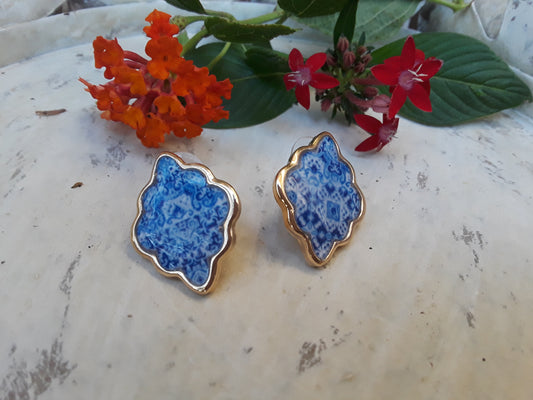 Blue Portuguese Tile Earrings