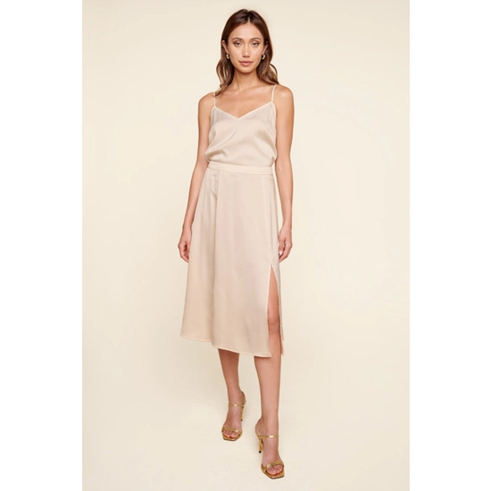 Satin Midi Slip Skirt